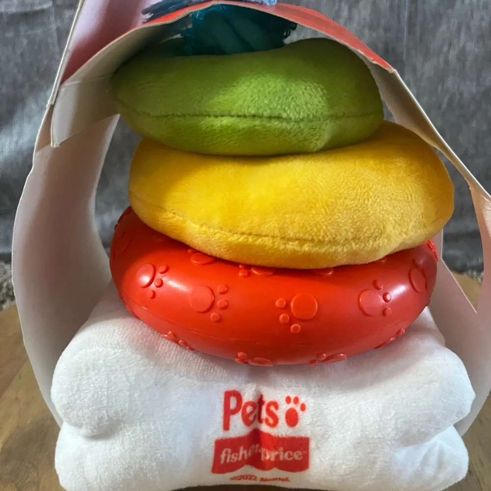 NEW Dog Puppy Toys Fisher Price: Stack Attack & Snuggle Up Warming Toy Anxiety
